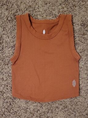 FP Movement by Free People Ribbed Crop Tank in Rust XS/S